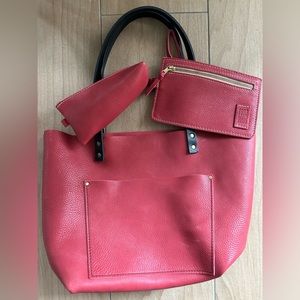 Portland Leather Goods Large Classic Tote Sugar Bundle